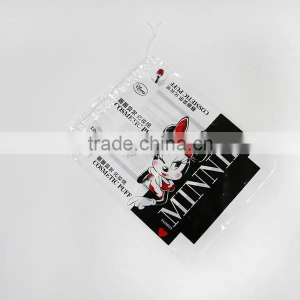 Cotton Puff Plastic Drawstring Bag for Cosemtic photo-4