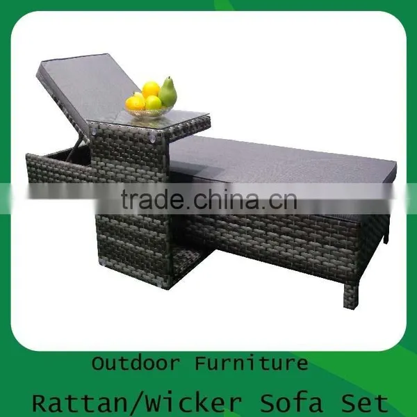 Plastic Outdoor Furniture Rattan /wicker Sofa Set With Adjustable Backrest photo-2