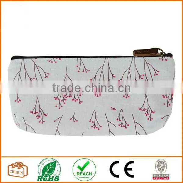 Flower Floral Pencil Pen Case Cosmetic Makeup Bag Blue photo-2