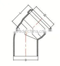 HIGH QUANLITY 45 DEG ELBOW WITH SOCKET OF PVC GB STANDARD EXPANDING FITTINGS FOR DRAINAGE WITH GASKET photo-2