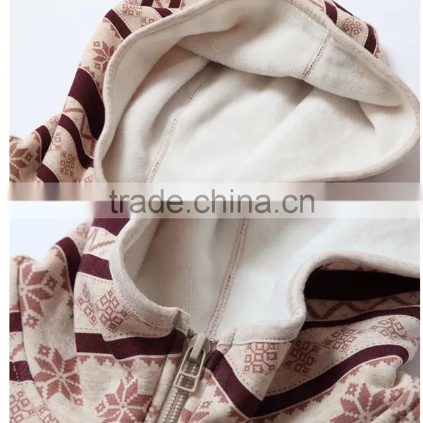Women Man Polar Fleece Hoodies Stripe Flower Printed Patern photo-5