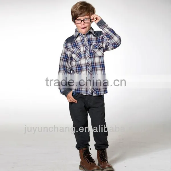 2016 New Flannel Plaids Long Sleeve Kid's Shirts photo-3