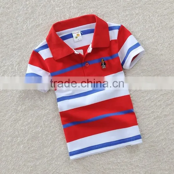 New Design Custom Boy Fancy Shirt Stripe Polos Colorful Polo Shirt photo-4
