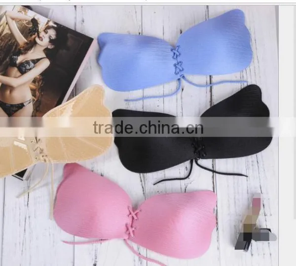 Self-Adhesive Half Cup Bra Strapless Push up Silicone Bra photo-2