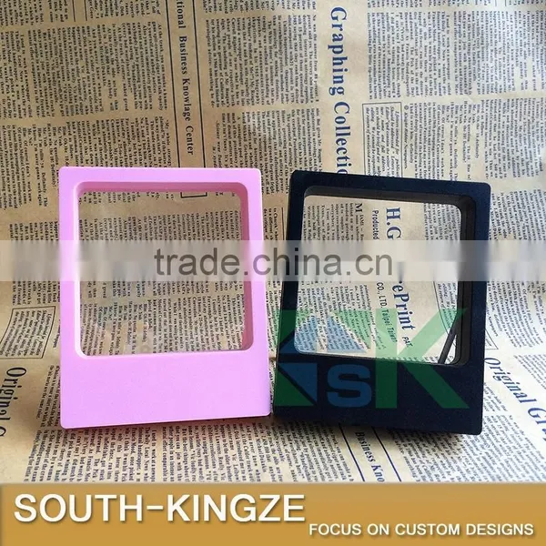 Wholesale 11x9cm Pink/Black Color ABS Color Square Thin Film Jewelry Display Case photo-3