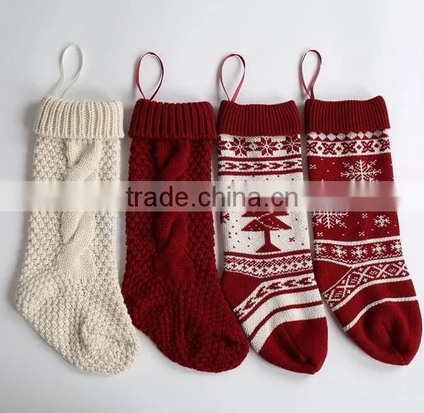 Christmas Light Decorative Socks , Knitted Christmas Boot Socks photo-2