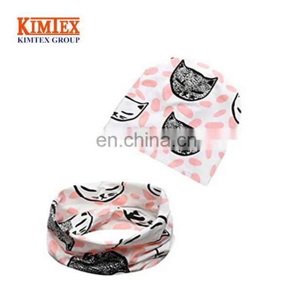Toddler Infant Baby Cotton Soft Cute Knit Kids Hat Beanies Cap+ Collar Gift Set photo-3
