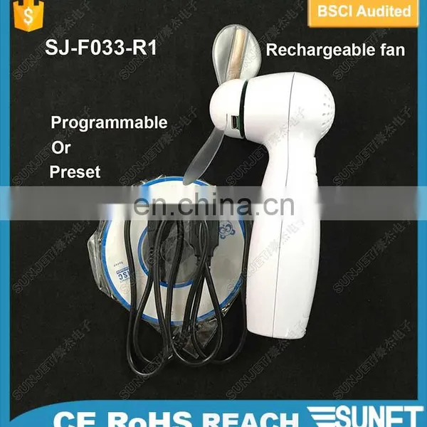 Hot Sale Promotion Custom Logo Print and Customized Message Rechargeable Battery Led Fan photo-5