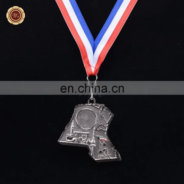 Wr Wholesale Metal Medal Collectible Silver Foil 3D Medal With Free Ribbon for Awards photo-2