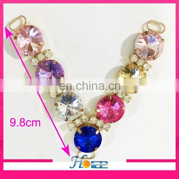Wholesale Cheap Slipper Decoration Colorful Acrylic Rhinestone Bikini Connector