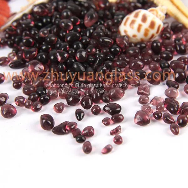 Shandong Zhuyuan Export Recycle Glass Bead Intermix 1-3mm3-6mm6-9mm Purple Aggregates Glass Bead photo-3