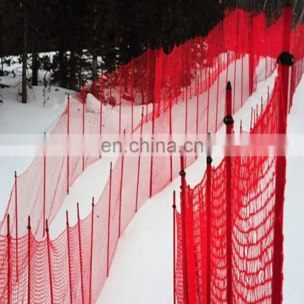 3.5mm Diameter Blue Red Skiing Fence Safety Net With Sticks photo-2