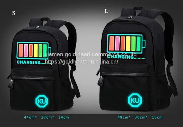 Intelligent Voice Control Dazzle Color Flashing Lights School Students Led Backpack Bag for Men and Women photo-3
