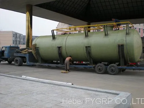 Single Layer Liquid Seawater Desalination Organic Acid Proof FRP Horizontal Tank