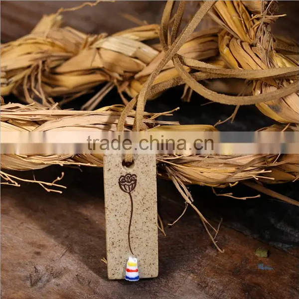 2015 Hot Selling Spring Ceramic Pendant Necklaces Silver Gold Plated Stainless Steel Couple Chain photo-2