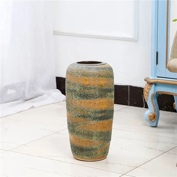 High Temperature Fambe Classical Style Jingdezhen Ceramic Flower Vase For Living Room Decor photo-2