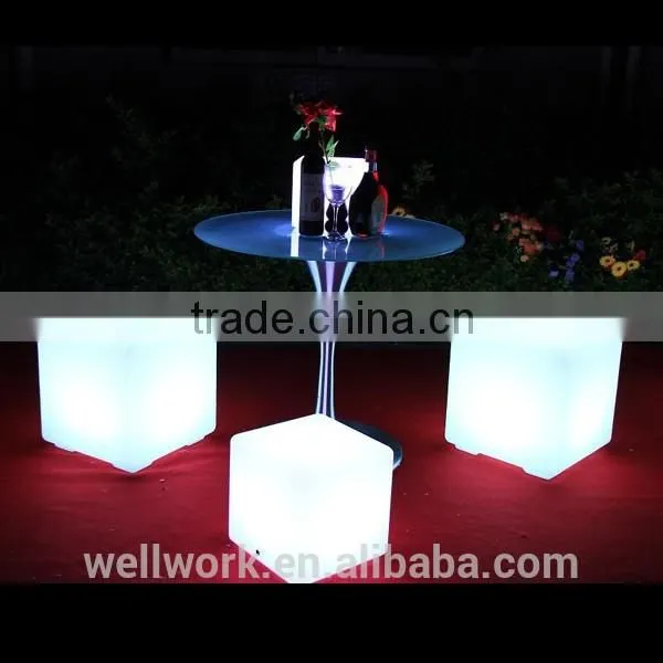 WorkWell Color Changeable Outdoor Seating Cube LED Ligh Chair TYC20 Quality Choice photo-2