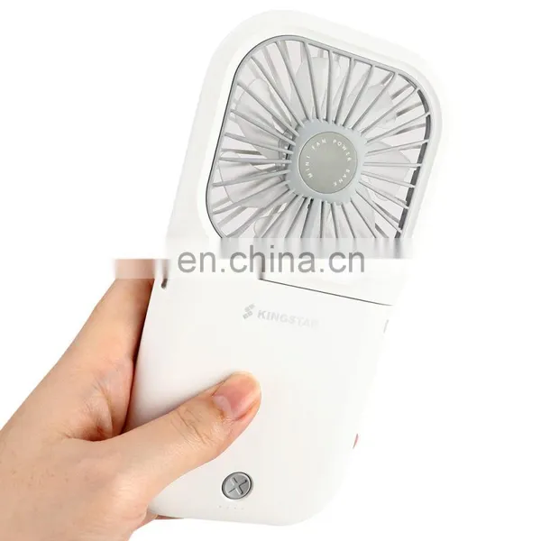 KINGSTAR New Portable 3000mAh Rechargeable Adjustable Usb Fan With Power Bank