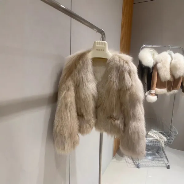 Jiajia Fur "Ink Flavor" Fox Fur Jacket Short Young Sweat Clothes