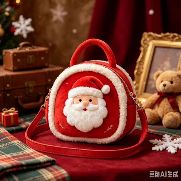 ‌Cartoon Plush Bag, Shoulder Crossbody Bag, Handbag, Cute Little Animal Santa Claus Bag, Customizable