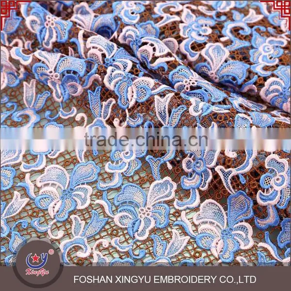 2015 New Design Hot Sale Multi-color Chemical Lace Embroidery Dresses Fabric for Women photo-2