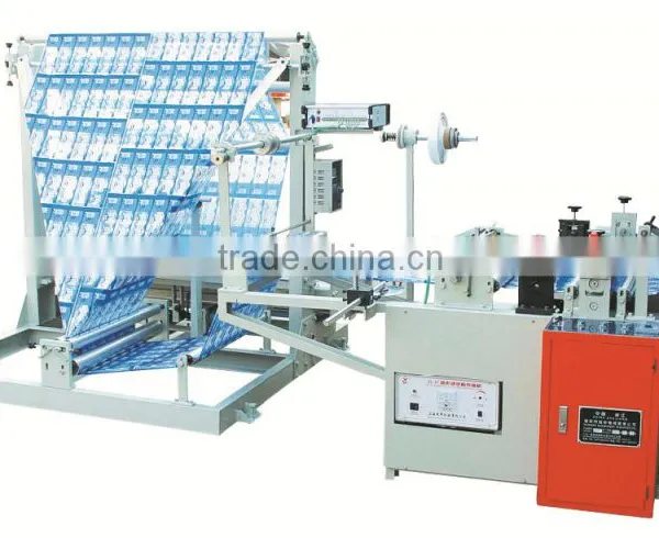 Plastic bag film folding machine