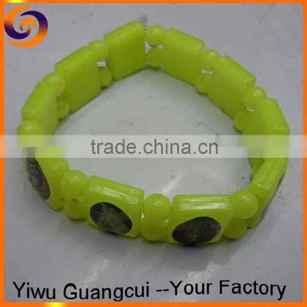 Wood Bracelet With Epoxy Logo Sticker photo-2