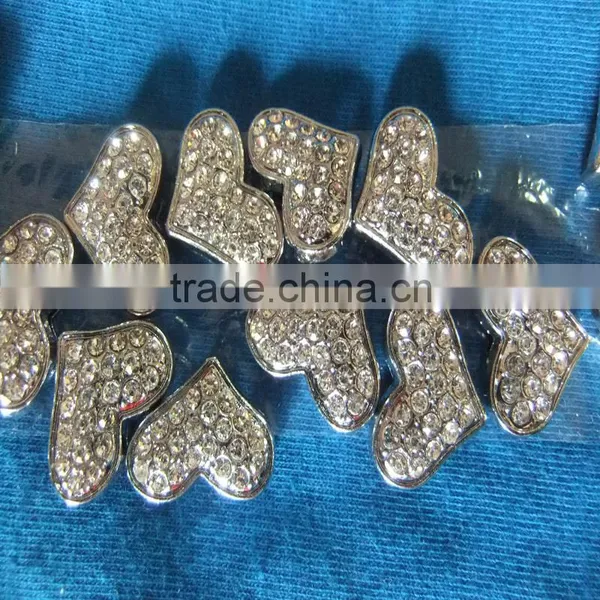 Produce Slide Diamond Hearts Wholesale Diamond Letter 10 mm Full Rhinestone Heart Charm photo-2