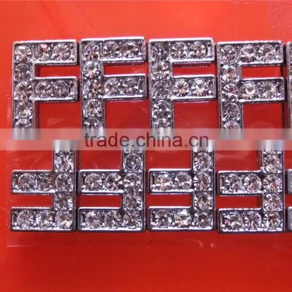Beautiful 10mm Letters Slide Rhinestone Zinc Alloy Alphabets photo-5