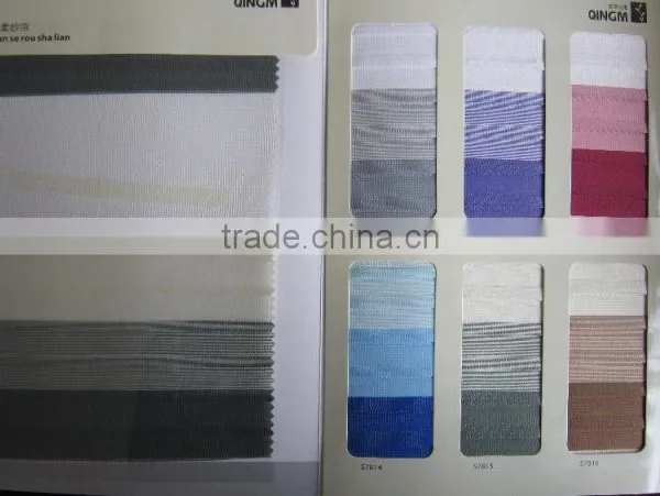 Gradient Folding Zebra Blinds Fabric Material Roller Blinds photo-2