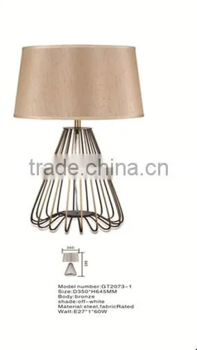 Simple Design Hotel Bedside Light&metal Frame Bronze Table Lamp