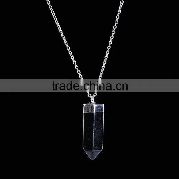 2016 Trendy Hot Style Natural Stone Gold Plated Bullet Necklace SMJ0137 photo-2