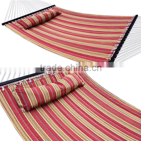 Hammock-Quilted-Fabric-W-Pillow-Double-Size-Spreader-Bar-Heavy-Duty-Stylish-Red photo-3