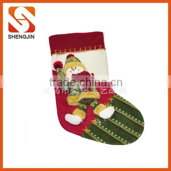 SJ-6929 New Arrival Ho Ho Ho Print 2016 Fleece Santa Christmas Stocking photo-6