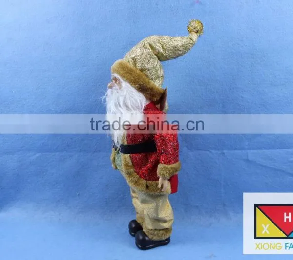 Luxurious Standing Santa Claus Christmas Figure in Red Holly Berry Coat With Corduroy Pants photo-2