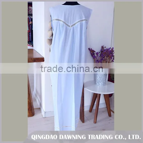 Factory Price Factory Price White Cotton Plus Size Women Sleepwear Nightgown photo-2