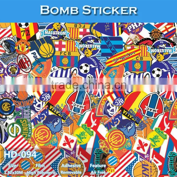 HD-092 CARLIKE Air Bubble Free High Quality Car Wrapping Skull Bomb Sticker photo-3