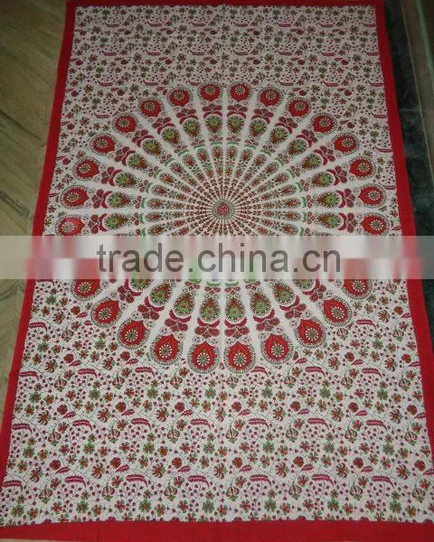 Peocock Printed Mandala Tapestry photo-6