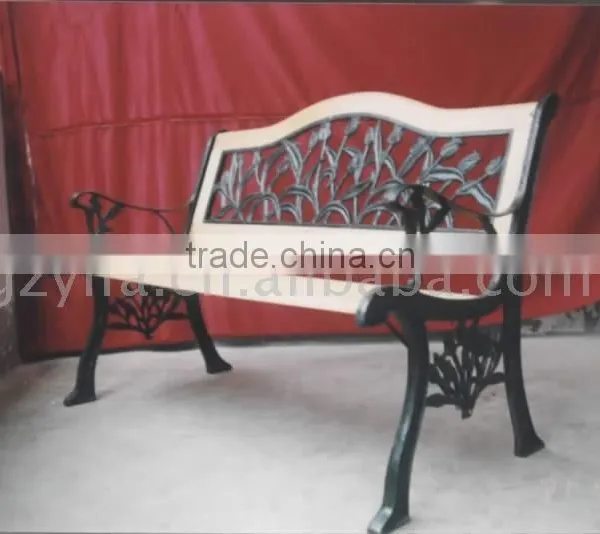 Patio Classic Wooden and Cast Iron Garden Bench photo-2
