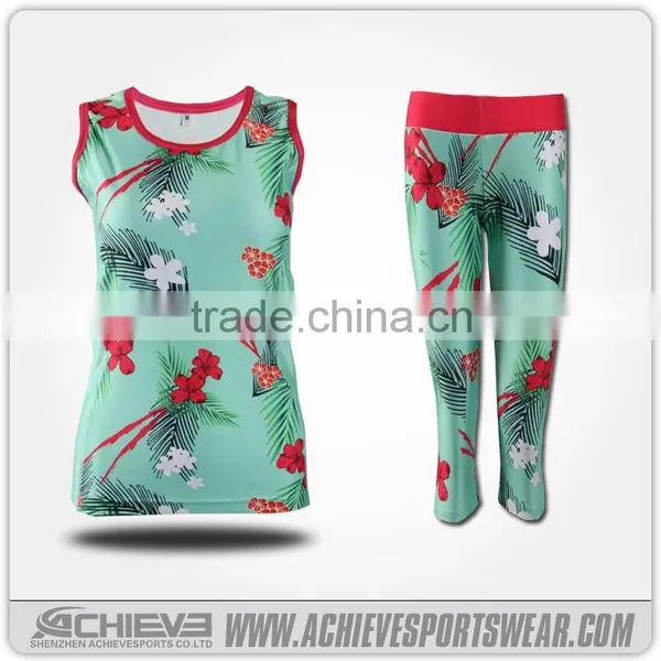OEM Sublimation Printing Yoga Gym Tank Top /vest With Shorts photo-2