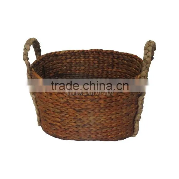 Water Hyacinth Storage Basket With Handle, Laundry Basket photo-3