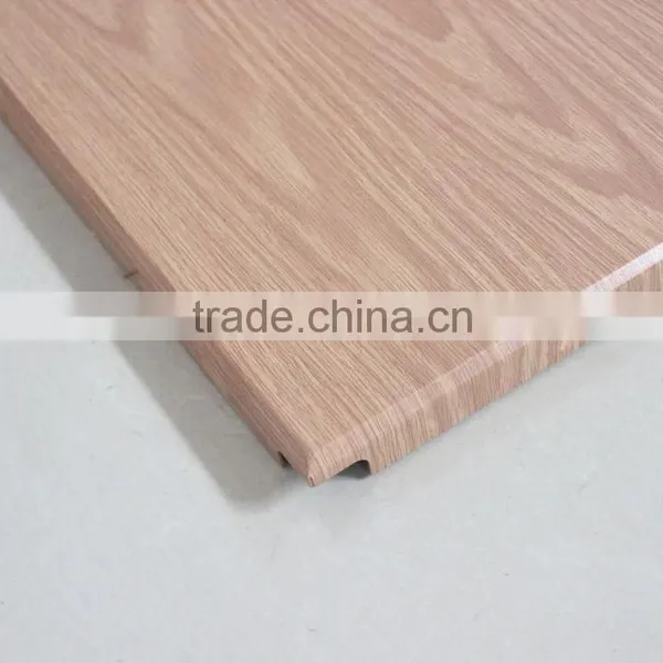 600 * 600mm Wood Grain Suspended Aluminum Ceiling Open Frame Ceiling Clip In Ceiling Tile photo-3