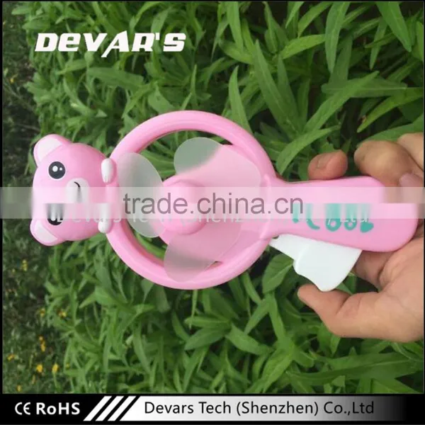 Plastic Dynamo Hand Press Portable Mini Fan for Kids photo-3