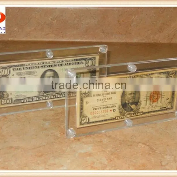Acrylic Plastic Money Dollar Currency Display Case Frame Quality Choice