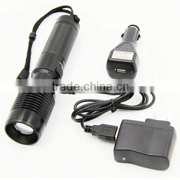 POPPAS 6618 XML T6 Multi Function 5Modes Power Bank LED Torch With Usb Charger photo-5