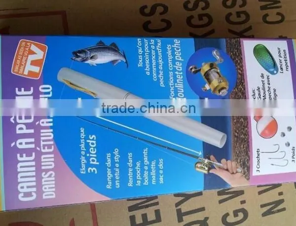 Black Portable Pocket Fish Pen Aluminum Alloy Fishing Rod photo-2