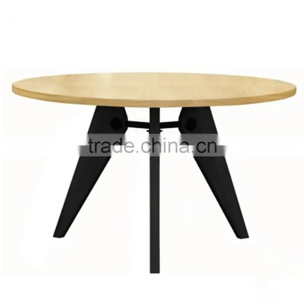 Round Wooden Coffee Table, Dining Room Solid Wood Table photo-2