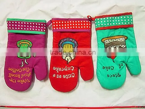 Lengthened Microwave Oven Gloves Mitts Cotton Baked Cotton Oven Mitt photo-3
