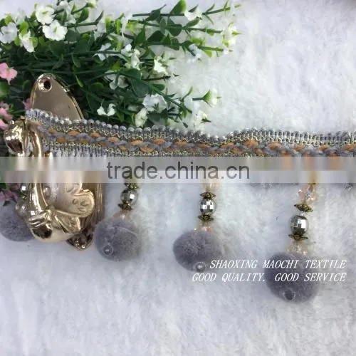 Wholesale Curtain Lace Soft Ball Tassel Fringes for Home Textile Accessory photo-4