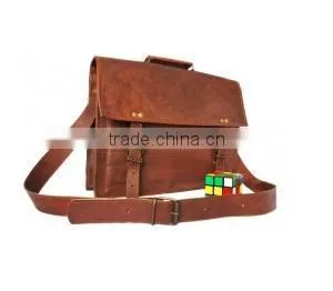 Handmade Leather Satchel Pocketless 13"